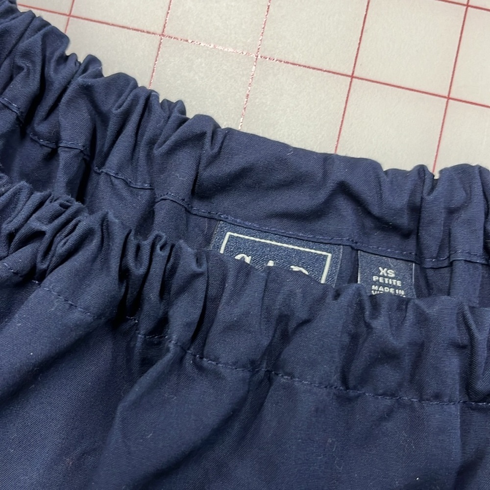 GAP Peasant Boho Party 100% Cotton Ruffle Tier Smock Waist/Puff SLV Navy Mini XS - Picture 10 of 16
